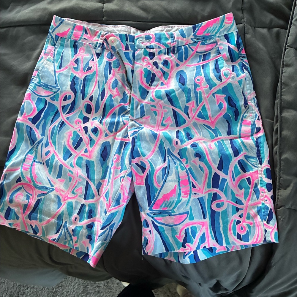 Lilly Pulitzer Blue and Pink Patterned Shorts